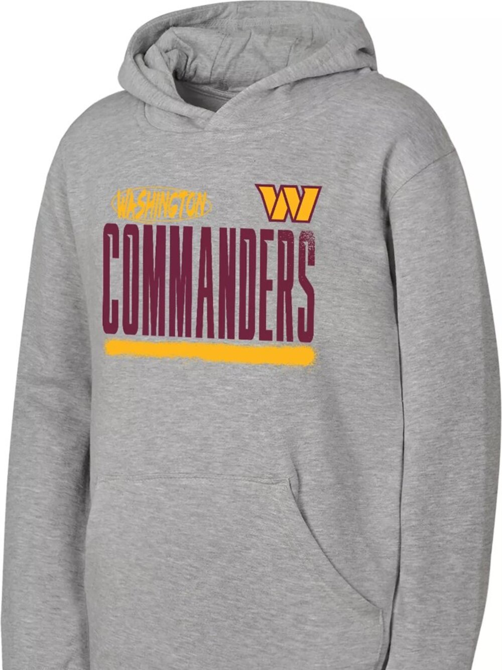 NFL Team Apparel Youth Washington Commanders Heather Grey Gameday Spray Pullover